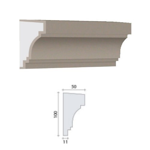GDS - SousFen003 - modénature façade Profil de décoration de façade - GDS - SousFen003 - 2m50