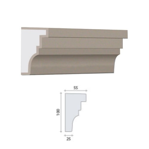 GDS - SousFen024 - modénature façade Profil de décoration de façade - GDS - SousFen024 - 2m50