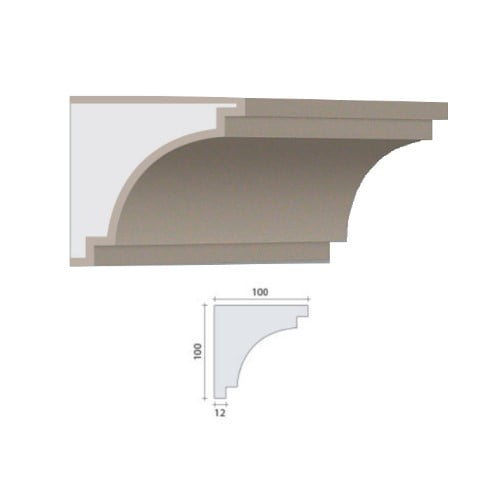 Profil de décoration de façade - GDS - SousToit006 - 2m50