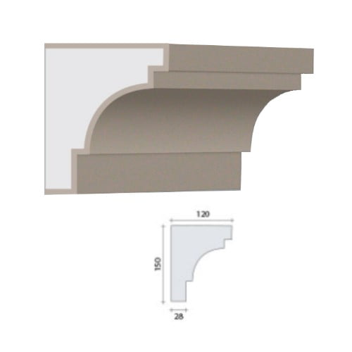 GDS - SousToit011 - modénature façade Profil de décoration de façade - GDS - SousToit011 - 2m50