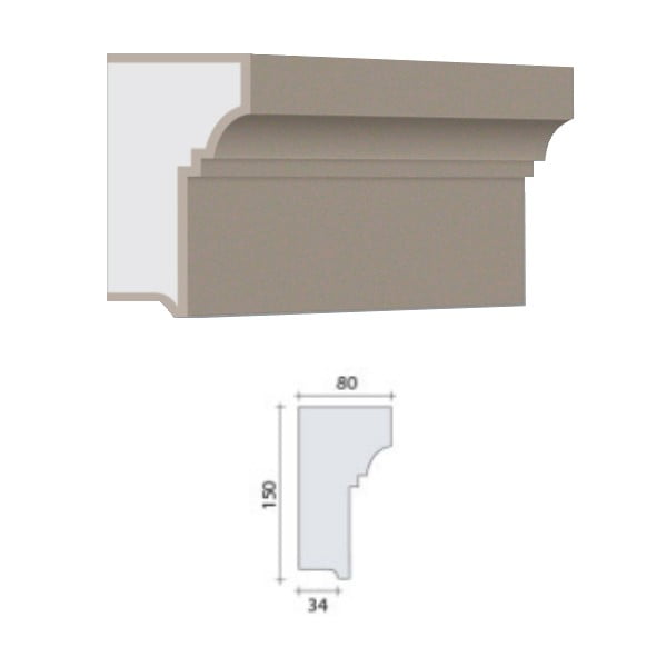 GDS - SousFen010 Profil de décoration de façade - GDS - SousFen010 - 2m50