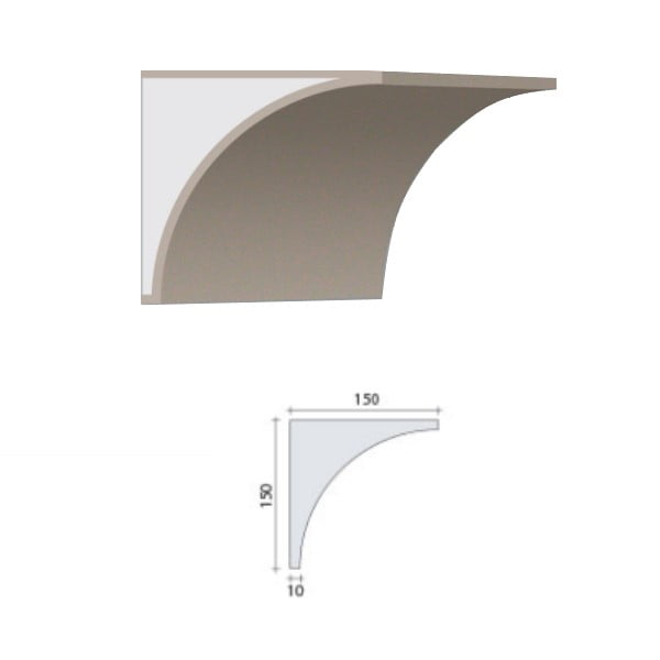 GDS - SousToit009 Profil de décoration de façade - GDS - SousToit009 - 2m50