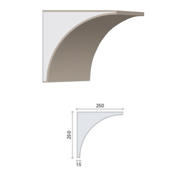 GDS - SousToit010 Profil de décoration de façade - GDS - SousToit010 - 2m50
