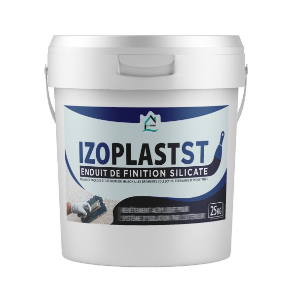seau d'enduit de finition silicate izoplast st 25kg disponible en blanc / blanc cassé / ton pierre seau d'enduit de finition silicate izoplast st 25kg disponible en blanc / blanc cassé / ton pierre