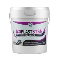 seau d'enduit de finition silicate + silicone izoplast stsn 25kg disponible en blanc / blanc cassé / ton pierre